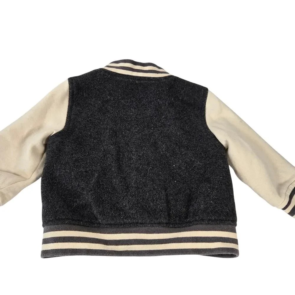 GAP x Star Wars Grogu Letterman Jacket Green Hood with Ears Size 18-24 months